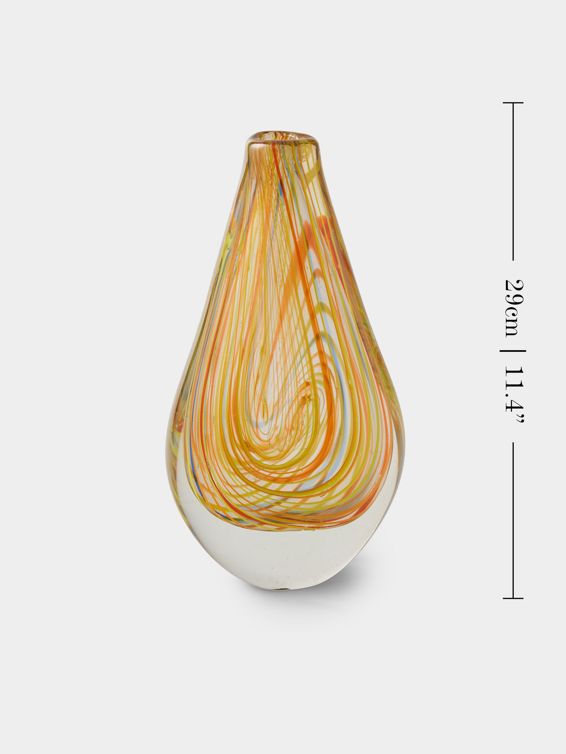 Antique and Vintage - 1960s Seguso Murano Glass Vase (12.5in/32cm) - Orange - ABASK