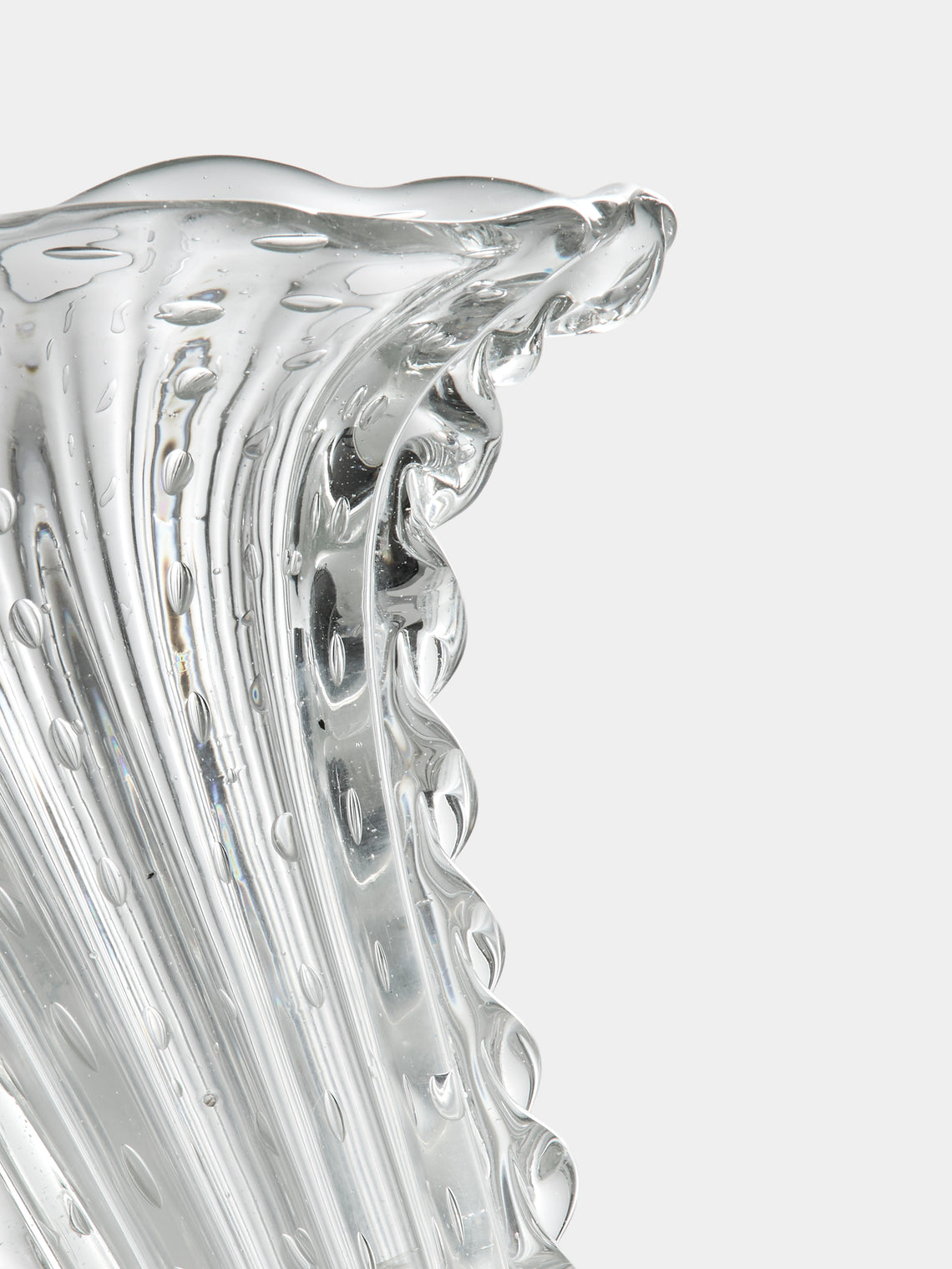 Antique and Vintage - 1960s Barovier & Toso Crystal Vase (8.5in/22cm) - Clear - ABASK