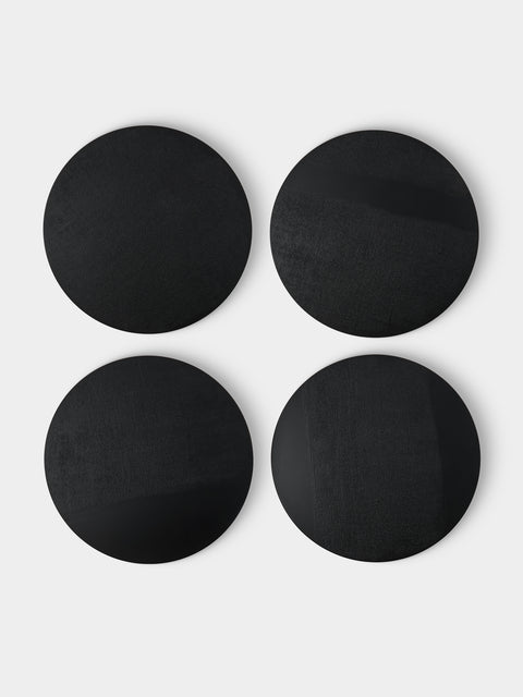 MAAR Design - | Set of 4 | Carbone Hand-Painted Lacquered Placemats - Black - ABASK - 