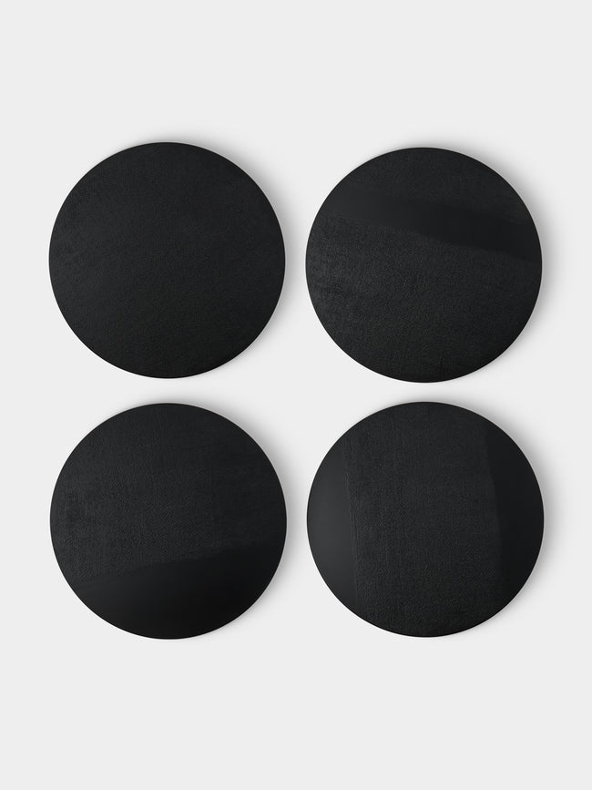 MAAR Design - | Set of 4 | Carbone Hand-Painted Lacquered Placemats - Black - ABASK - 