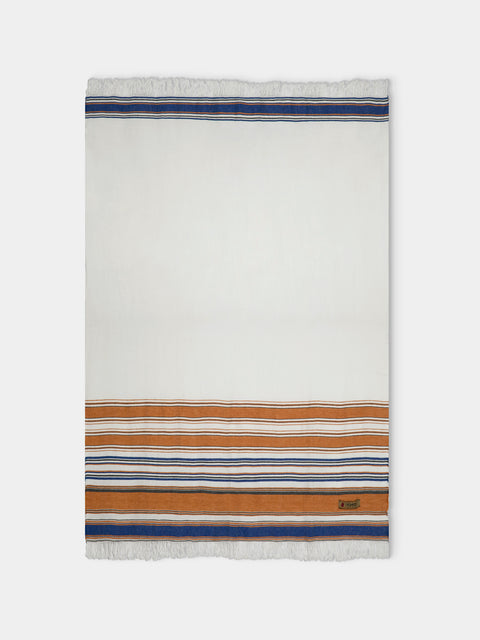 The House of Lyria - Canche Handwoven Linen and Cotton Blanket (91in/2.3m) - Orange - ABASK