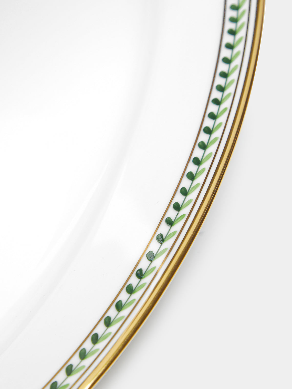 Augarten - Leafed Edge Hand-Painted Porcelain Serving Platter - White - ABASK
