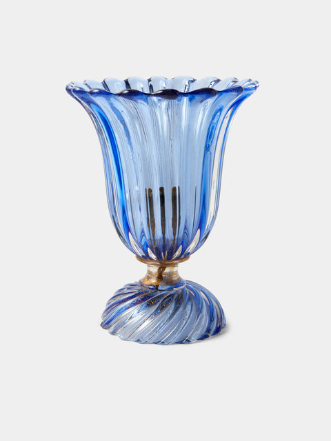 Antique and Vintage - 1960s Barovier Murano Glass Table Lamp - Blue - ABASK - 