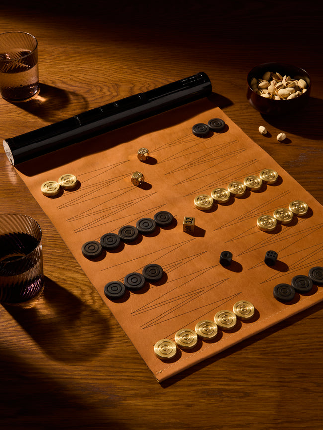 Corbet - Leather Travel Backgammon Set - Tan - ABASK