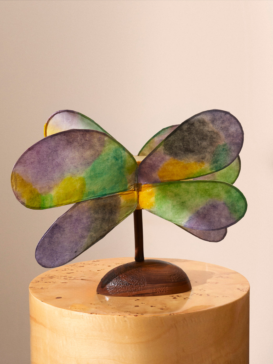 Yuxuan Huang - Night Hand-Painted Kozo Paper and Wood Table Lamp - Multiple - ABASK