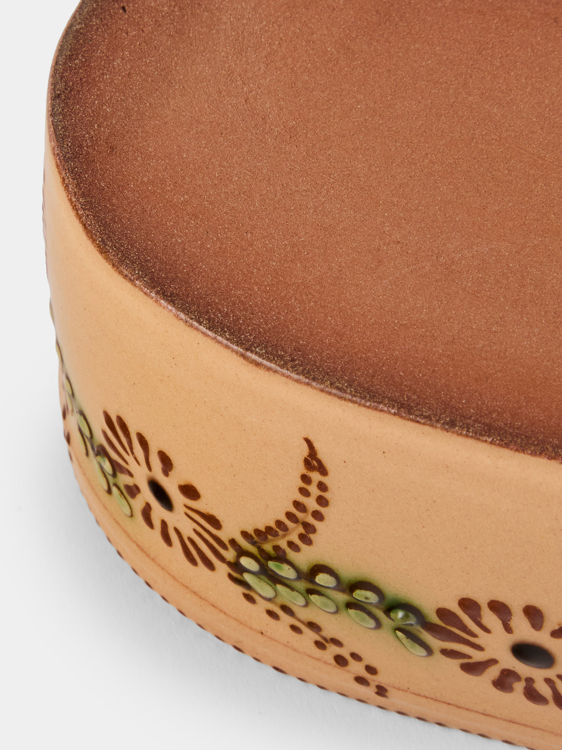 Poterie d’Évires - Flowers Hand-Painted Ceramic Mini Oval Dish - Cream - ABASK