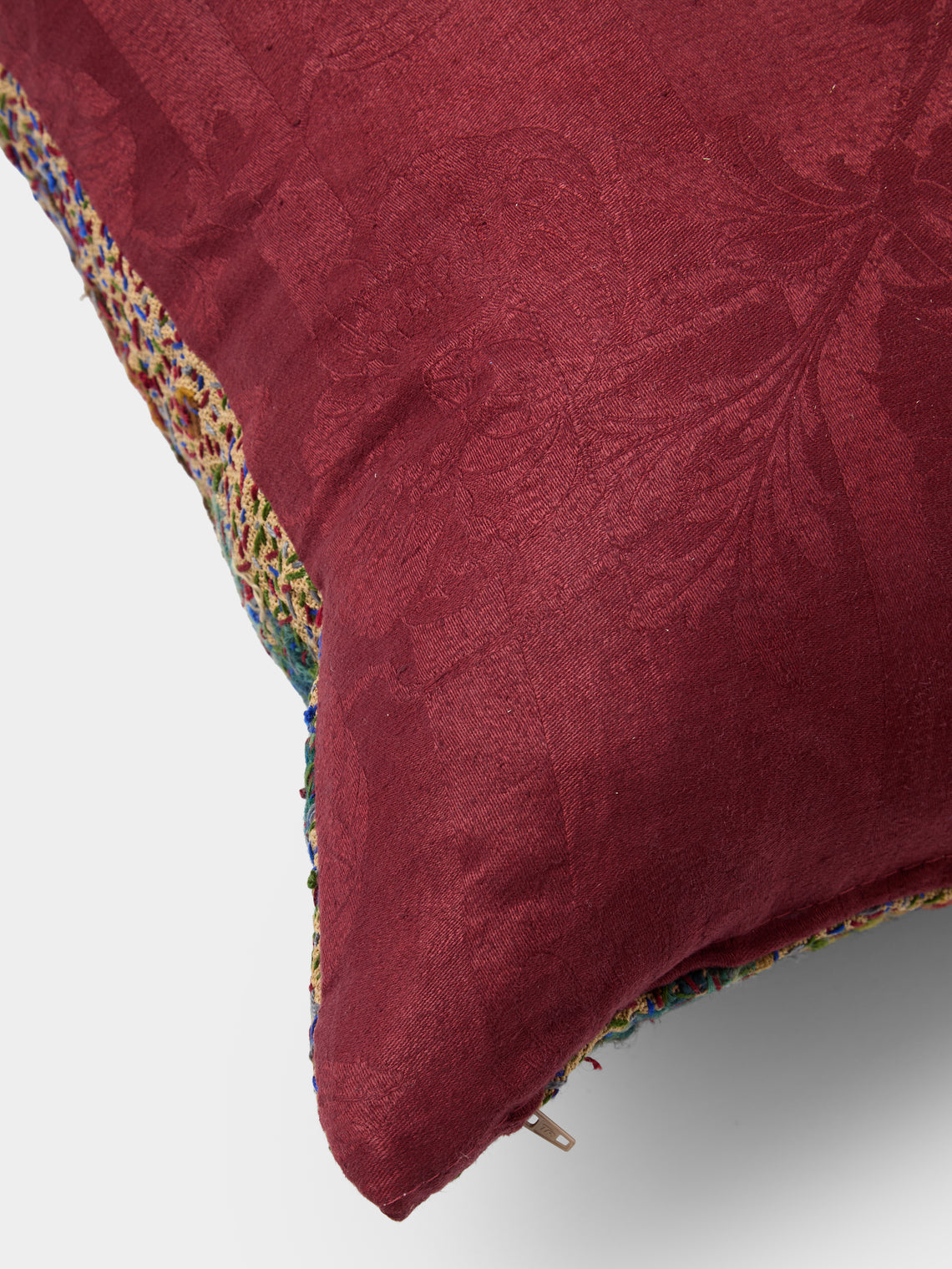 By Walid - 19th-Century French Needlepoint Damask Cushion (23in/58cm) - Multiple - ABASK