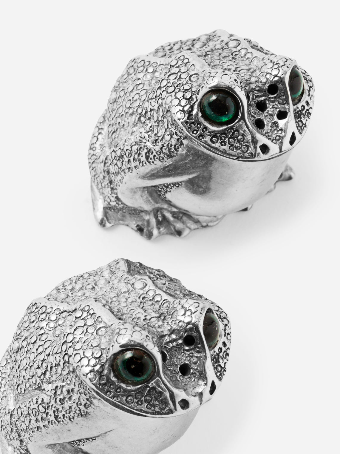 Au Bain Marie - | Set of 2 | Frog Pewter Salt and Pepper Shakers - Silver - ABASK