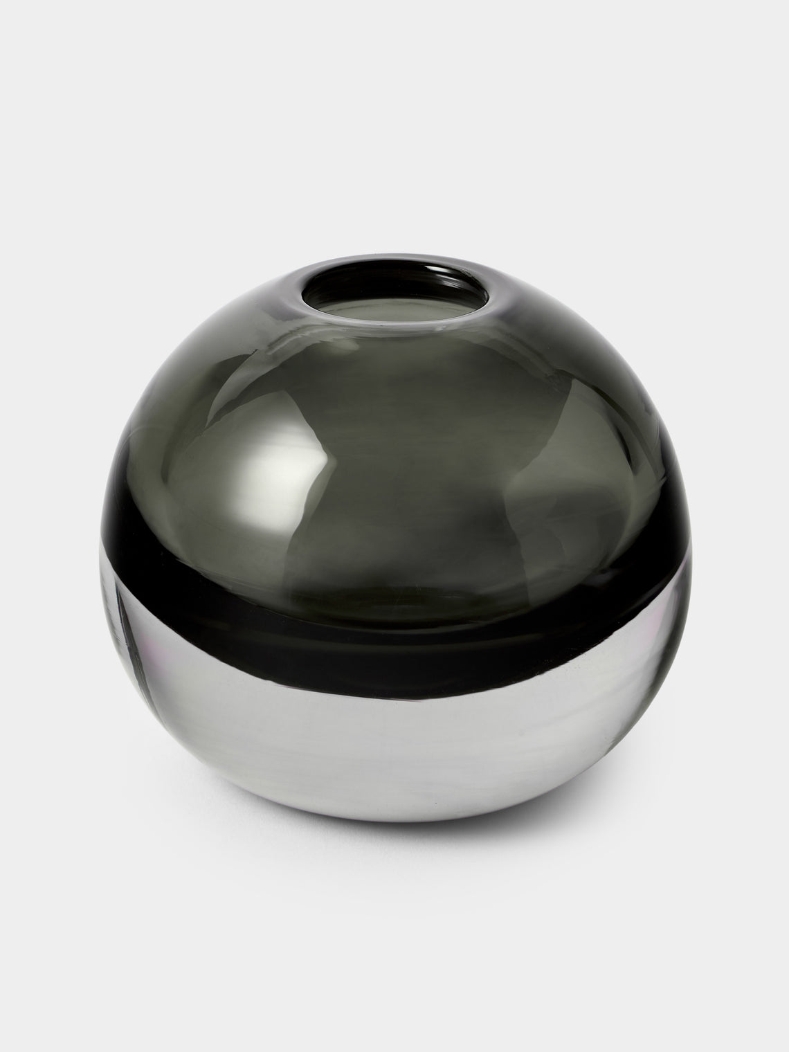 Antique and Vintage - 1950s Flavio Poli for Seguso Vetri d’Arte Murano Glass Ball Vase (6.5in/16cm) - Gray - ABASK - 