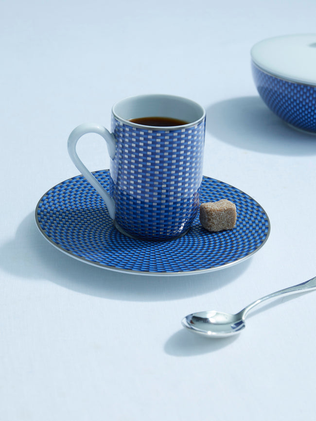Raynaud - Trésor Bleu Porcelain Espresso Cup and Saucer (Set of 2) - Blue - ABASK