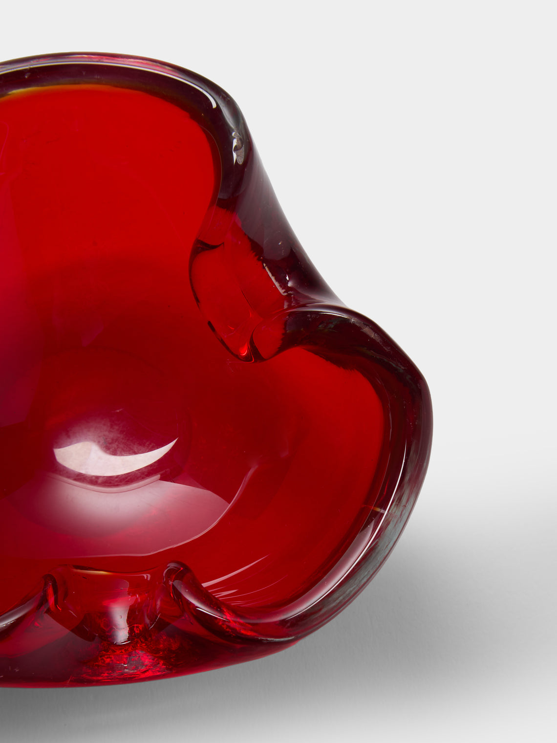 Antique and Vintage - Mid-Century Murano Glass Ashtray - Red - ABASK