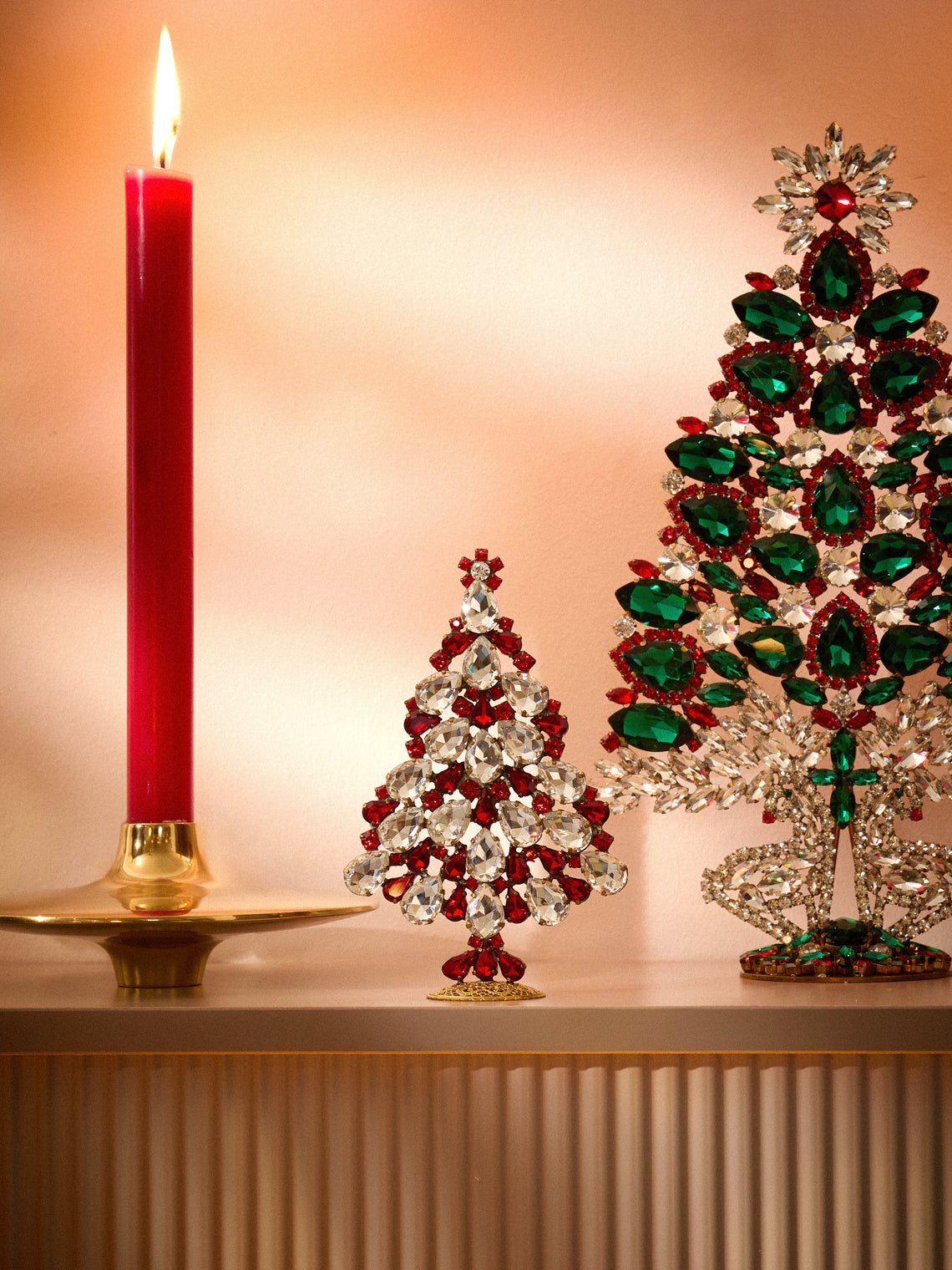 ABASK Decorations - Delightful Czech Crystal Tree - Red - ABASK