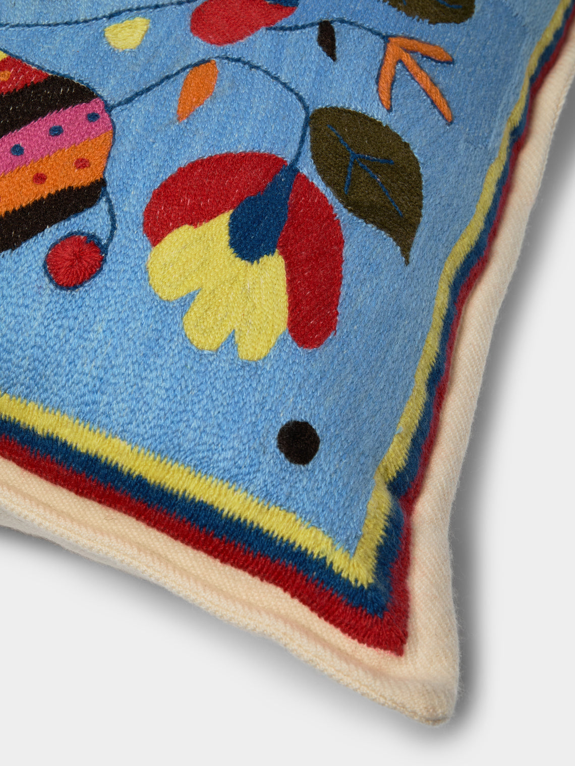 Saved NY - Hand-Embroidered Cashmere Pillow (21.5in/55cm) - Multiple - ABASK