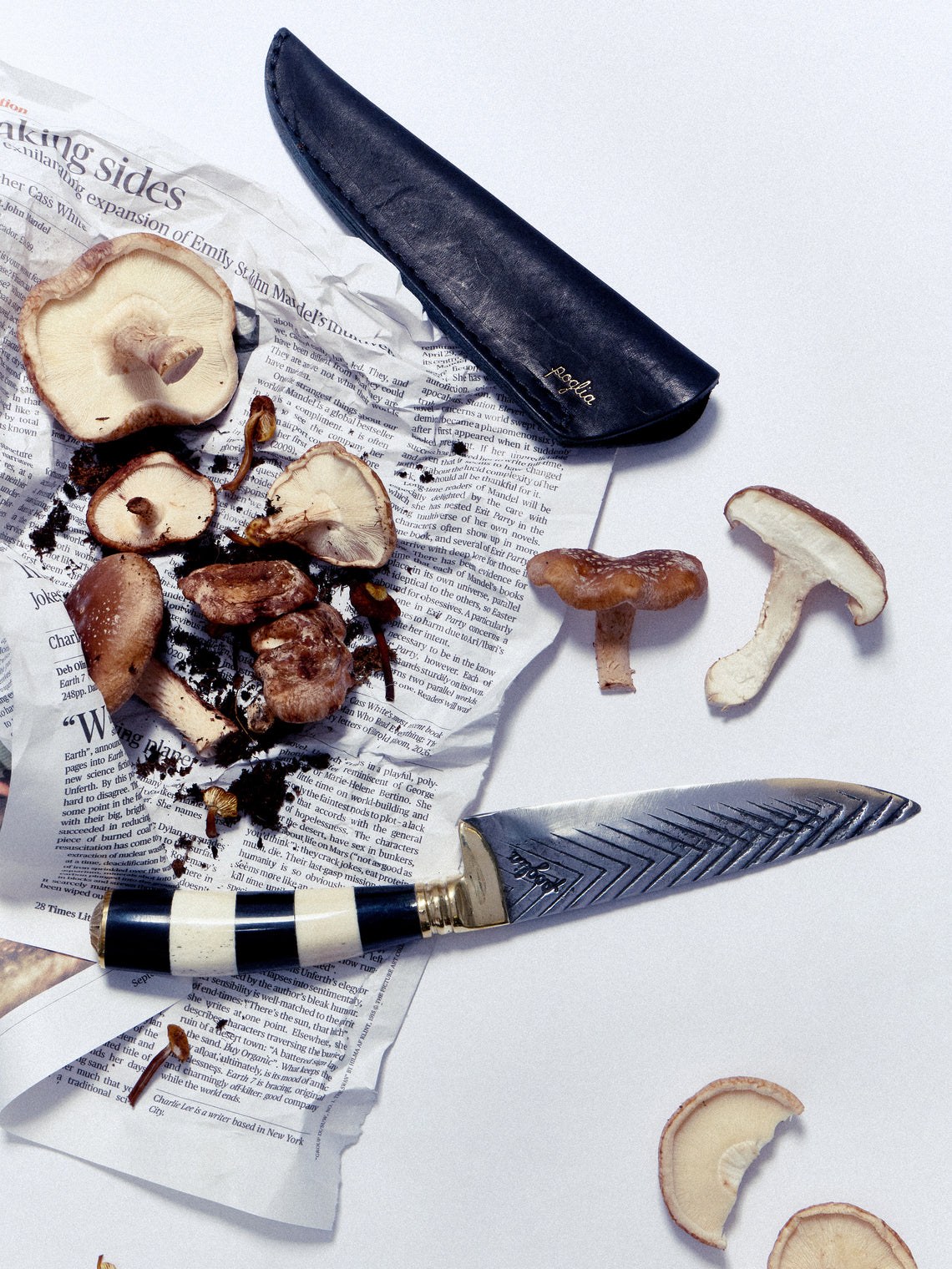Poglia - Florence Signature Horn and Bone Knife - Black - ABASK