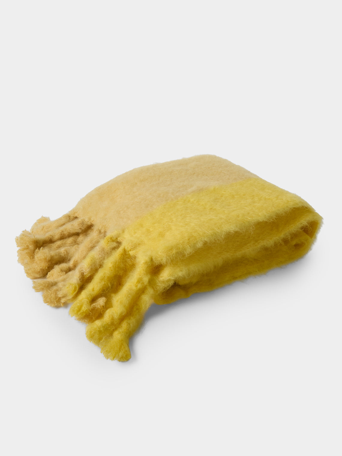 The Wren - Brume Handwoven Mohair and Wool Throw (76.5in/1.95m) - Yellow - ABASK