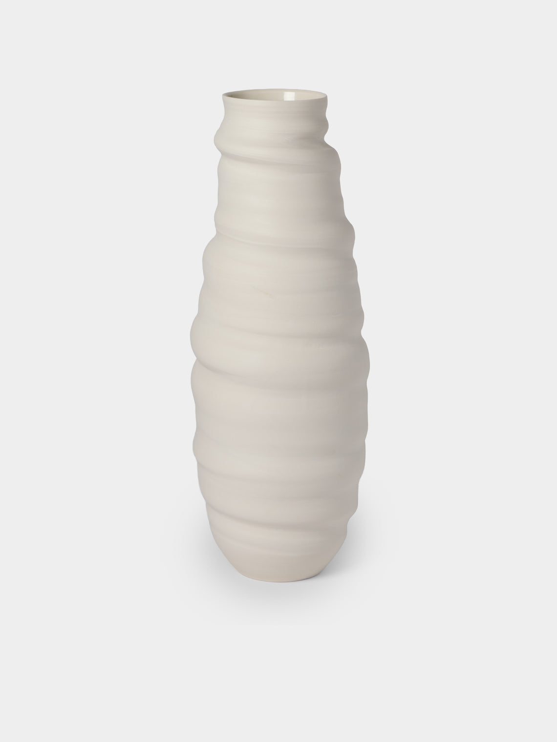 Johanne Coker - No. 5 Hand-Thrown Porcelain Vase (17in/43.5cm) - White - ABASK - 