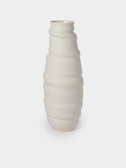 Johanne Coker - No. 5 Hand-Thrown Porcelain Vase (17in/43.5cm) - White - ABASK - 
