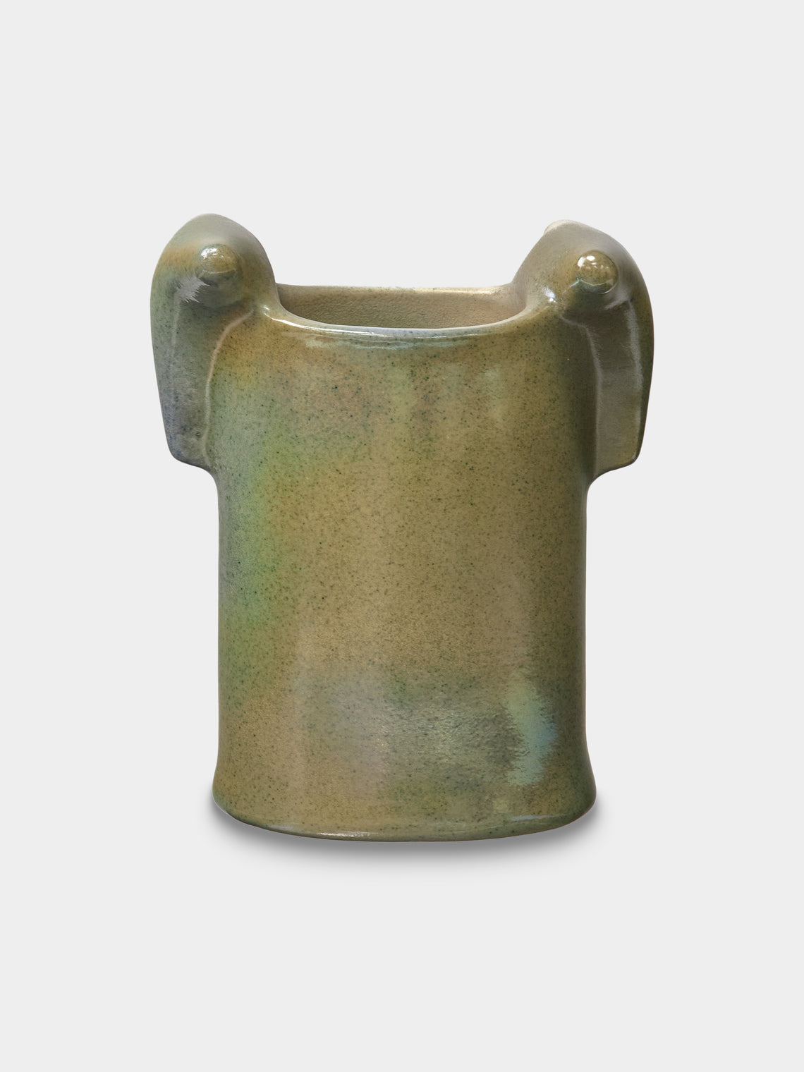 Ruth King - Hand-Built Ceramic Vase (9.5in/24cm) - Green - ABASK