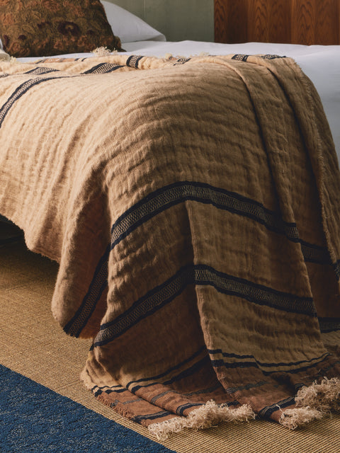 The House of Lyria - Bardo Jute and Cashmere Throw (78.5in/2m) - Beige - ABASK