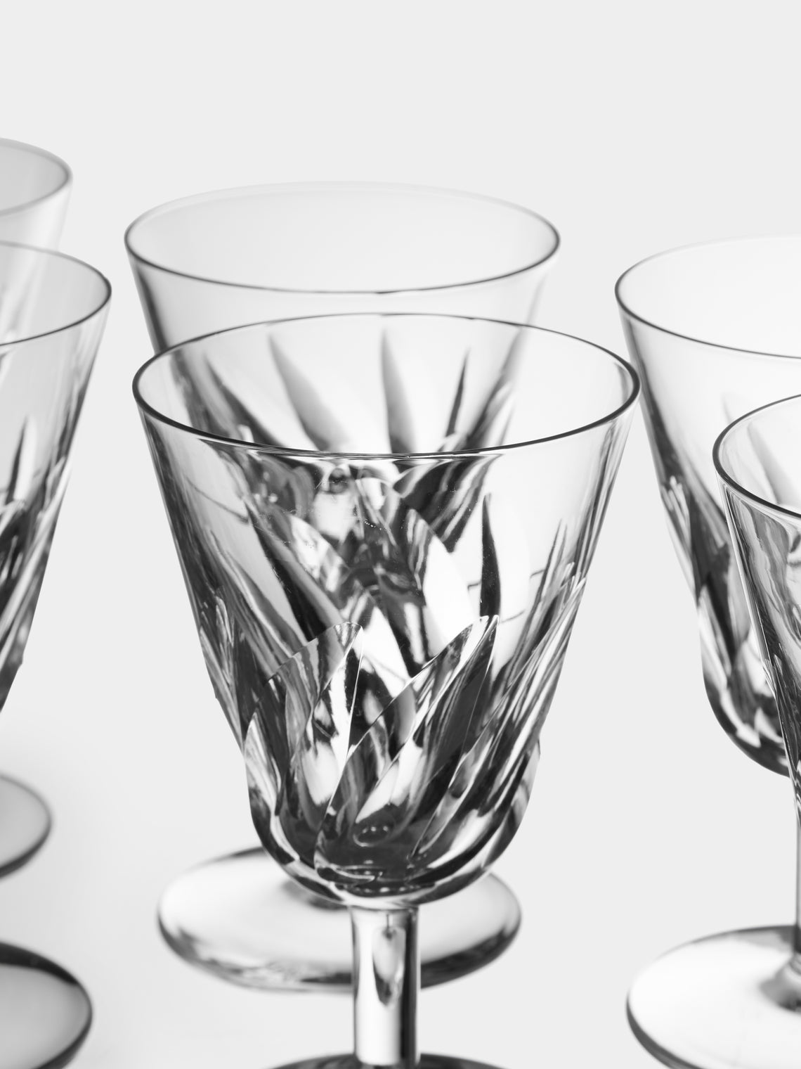 Antique and Vintage - Early-20th-Century Baccarat Côte d'Azur Crystal Wine Glasses (Set of 6) - Clear - ABASK