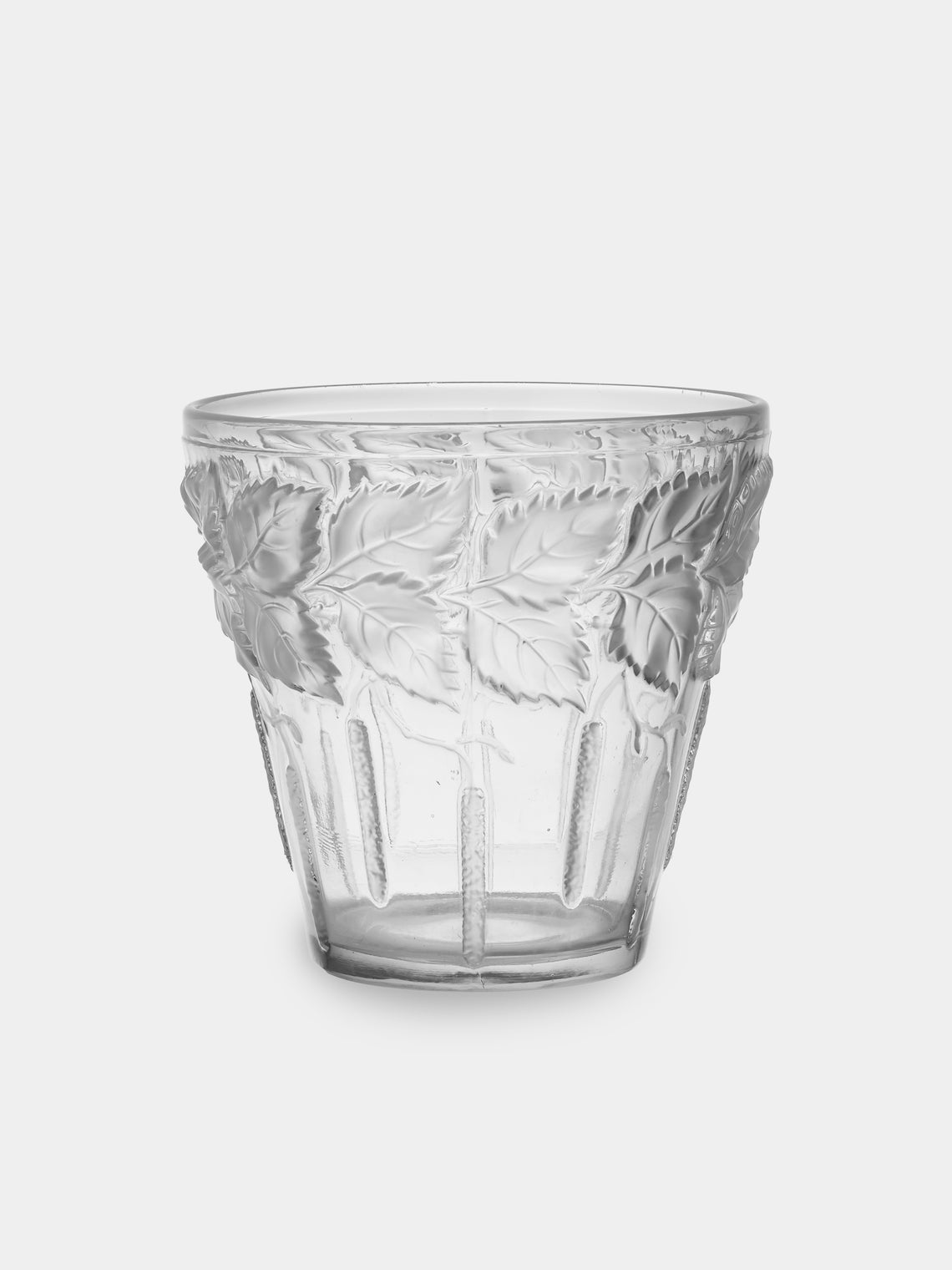Antique and Vintage - 20th-Century Art Deco Lalique Leaves Crystal Vase (6in/15.5cm) - Clear - ABASK - 