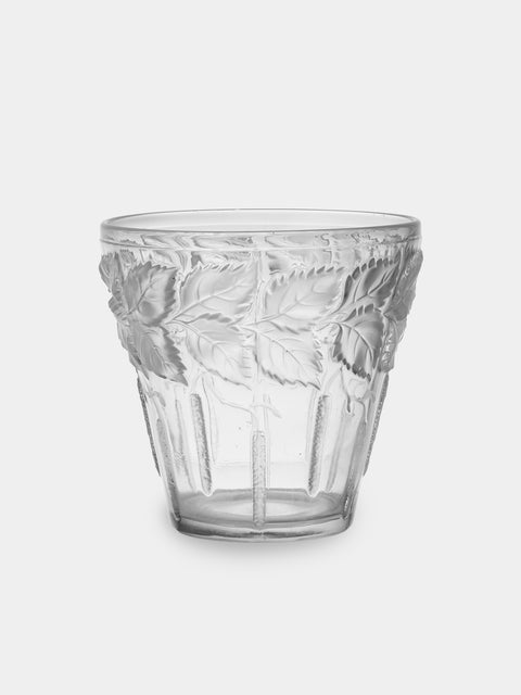Antique and Vintage - 20th-Century Art Deco Lalique Leaves Crystal Vase (6in/15.5cm) - Clear - ABASK - 