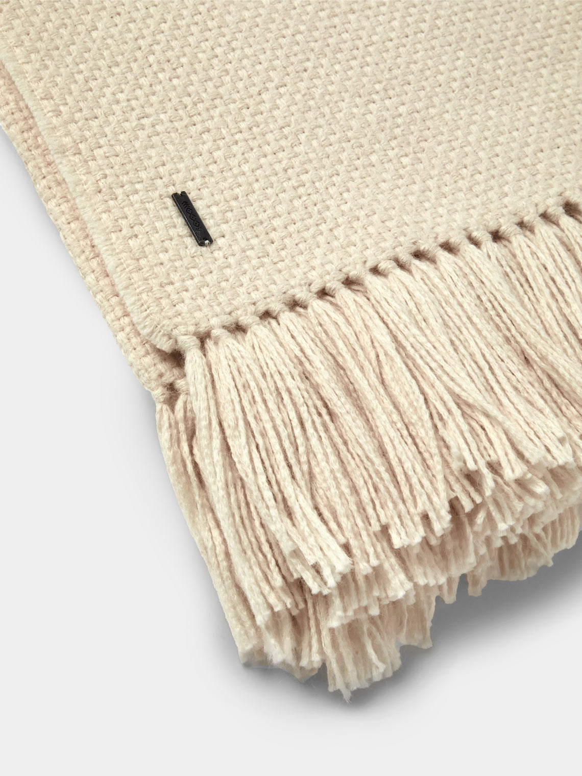 de Le Cuona - Baby Alpaca Fringed Throw (78.5in/2m) - Cream - ABASK