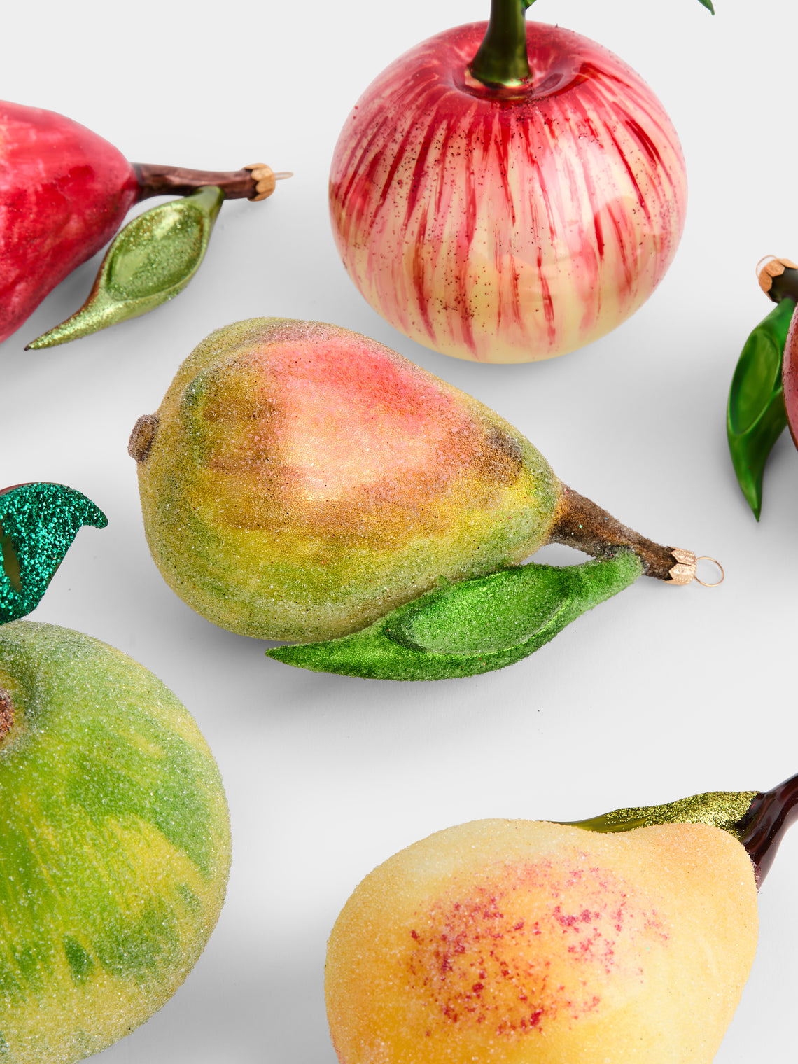 ABASK Decorations - Apples and Pears Hand-Blown Glass Baubles (Set of 6) - Multiple - ABASK