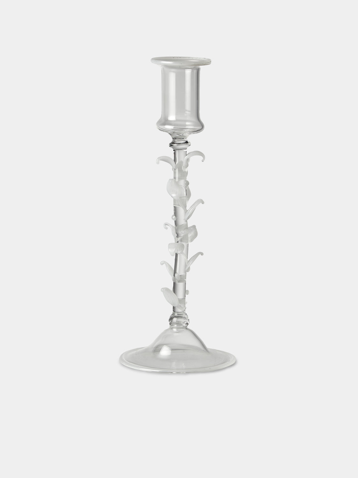 Alya Tannous - | Set of 3 | Liana Hand-Blown Glass Candlesticks - Clear - ABASK - 