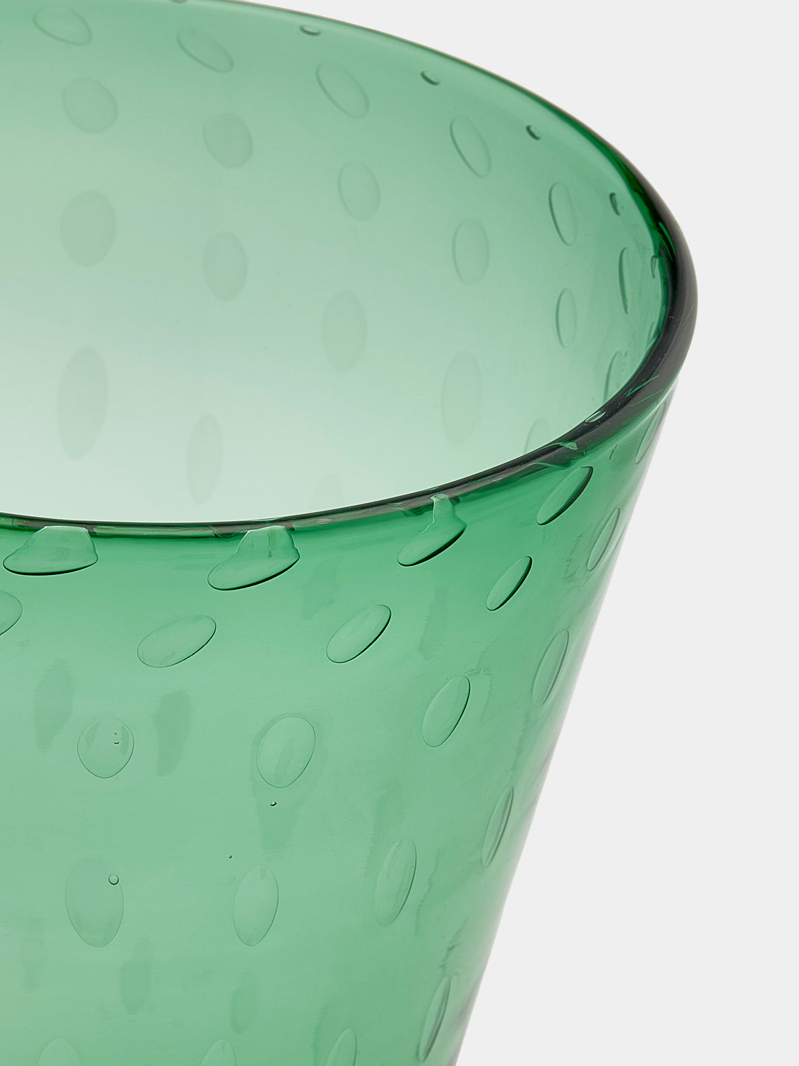 Antique and Vintage - 1930s Bullicante Murano Glass Vase - Green - ABASK