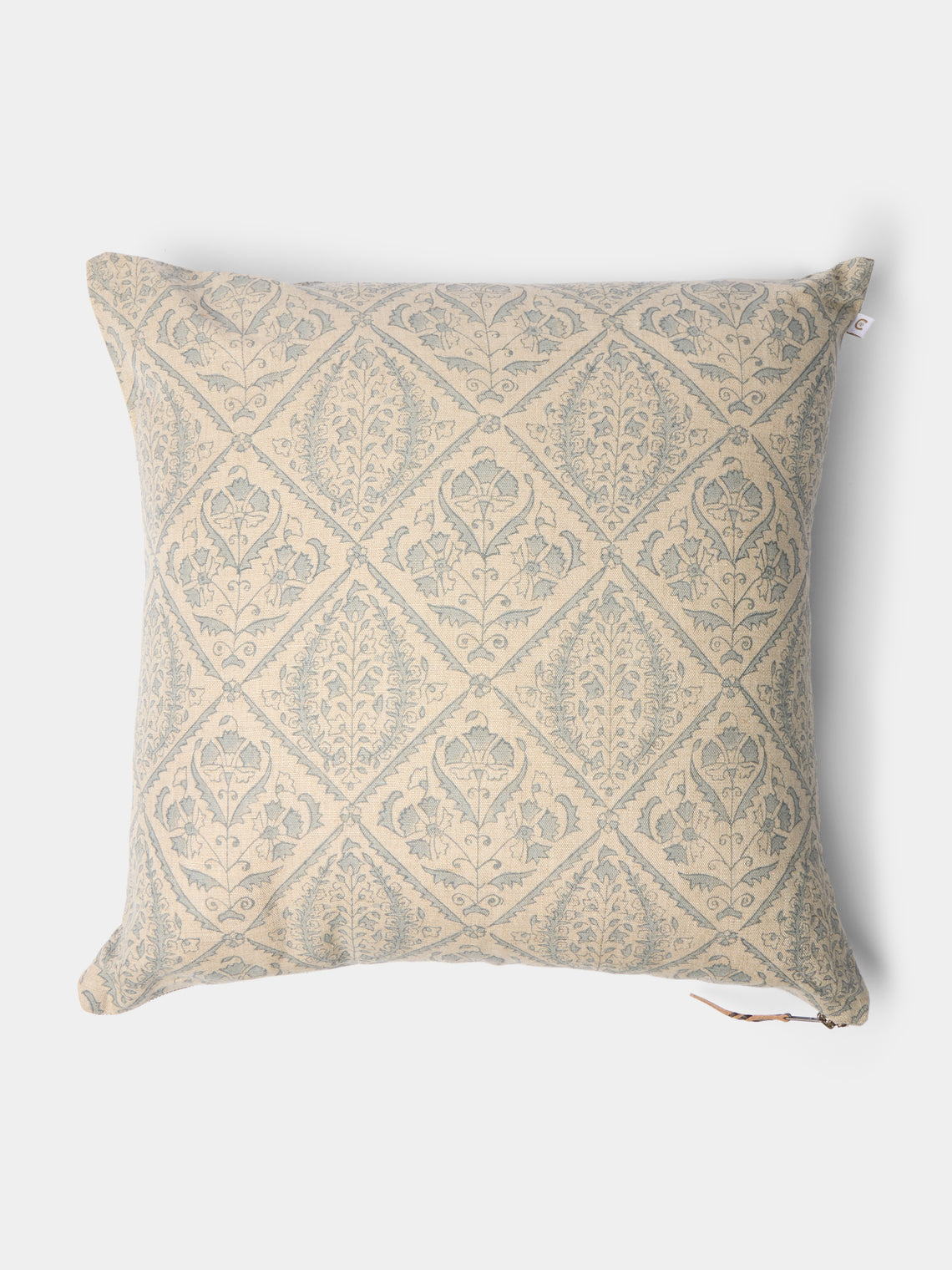 Chamois - Block-Printed Linen Cushions – 19.5in/50cm (Set of 2) - Cream - ABASK - 