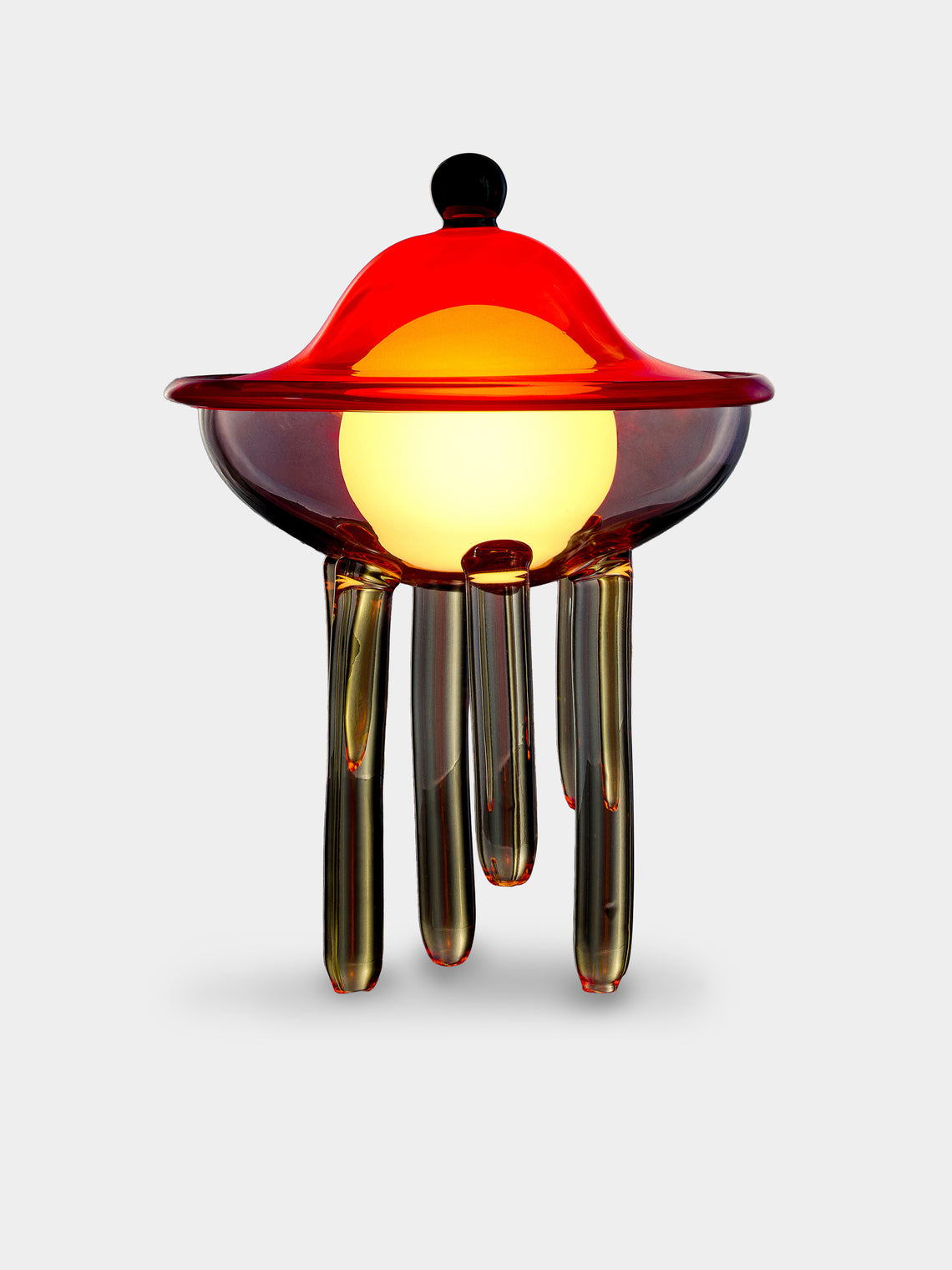 Kickie Chudikova - Pulpopolis Cyanea Hand-Blown Murano Glass Portable Table Lamp - Red - ABASK - 
