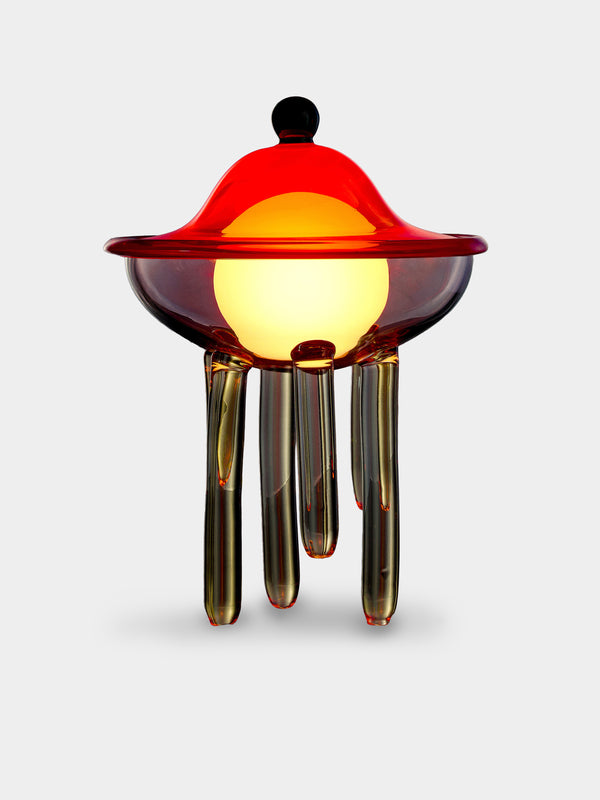 Kickie Chudikova - Pulpopolis Cyanea Hand-Blown Murano Glass Portable Table Lamp - Red - ABASK - 