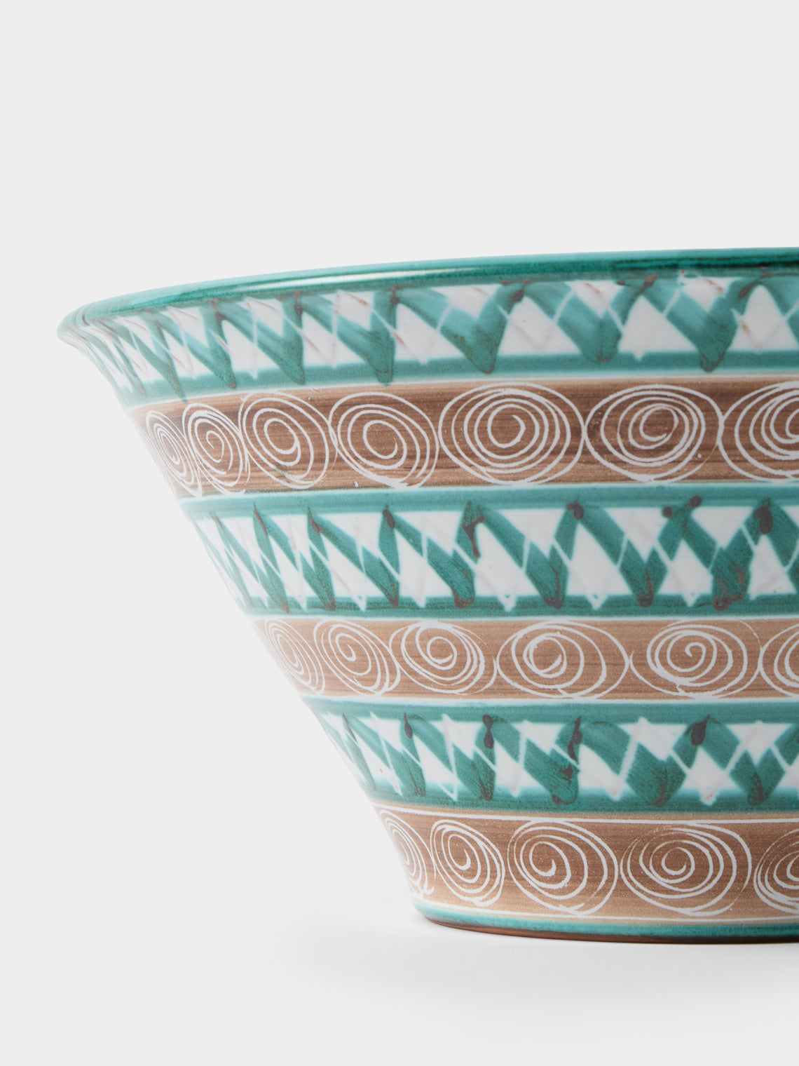 Antique and Vintage - 1950s Robert Picault Ceramic Salad Bowl - Brown - ABASK