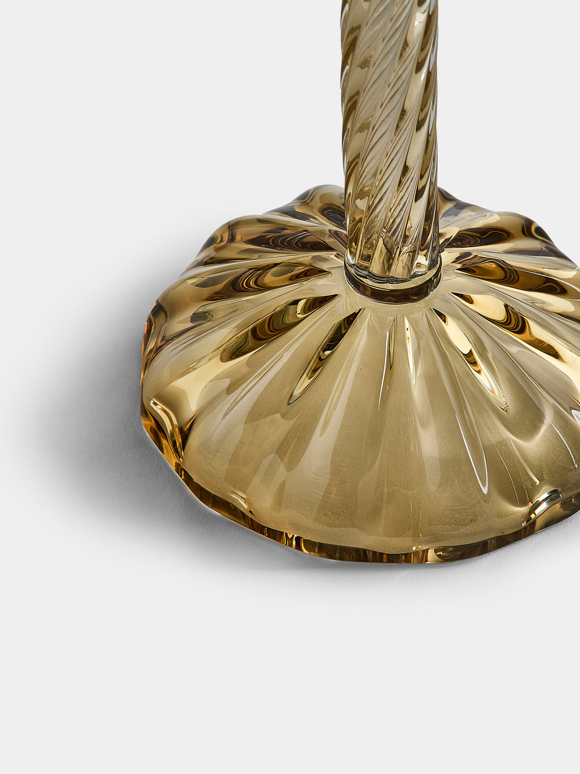 Aina Kari - Venetian Knot Hand-Blown Murano Glass Candlestick Holder - Gold - ABASK