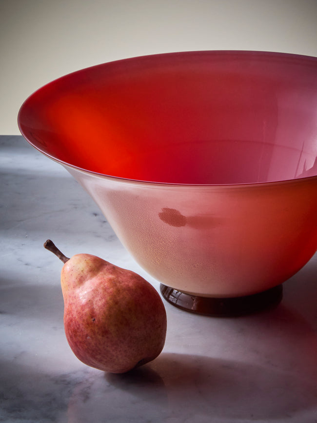 Antique and Vintage - 1980s Venini Murano Glass Bowl - Red - ABASK