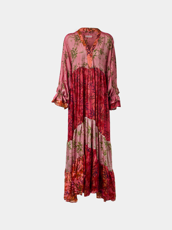 Nazzy Beglari - Women's Silk Long Dress | One Size - Multiple - ABASK - 