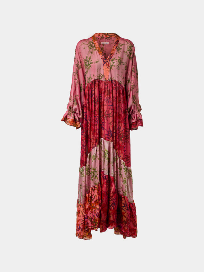Nazzy Beglari - Women's Silk Long Dress | One Size - Multiple - ABASK - 