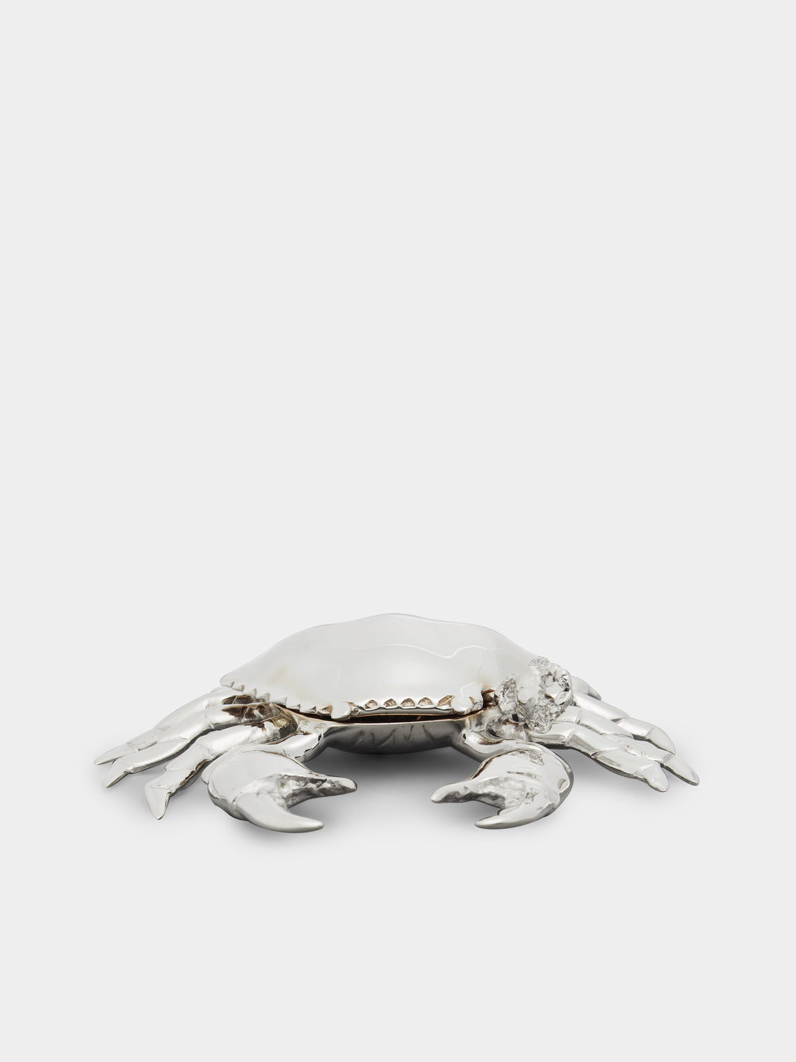 Crab Sterling Silver and Gold Vermeil Salt Cellar with Spoon