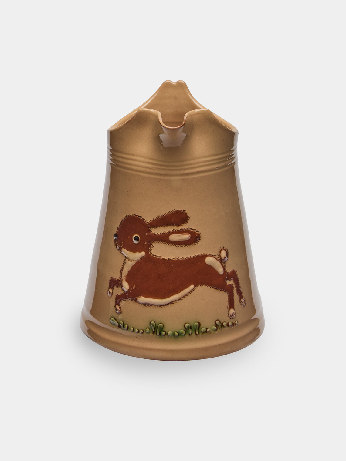 Poterie d’Évires - Rabbits Hand-Painted Ceramic Petite Milk Jug - Cream - ABASK