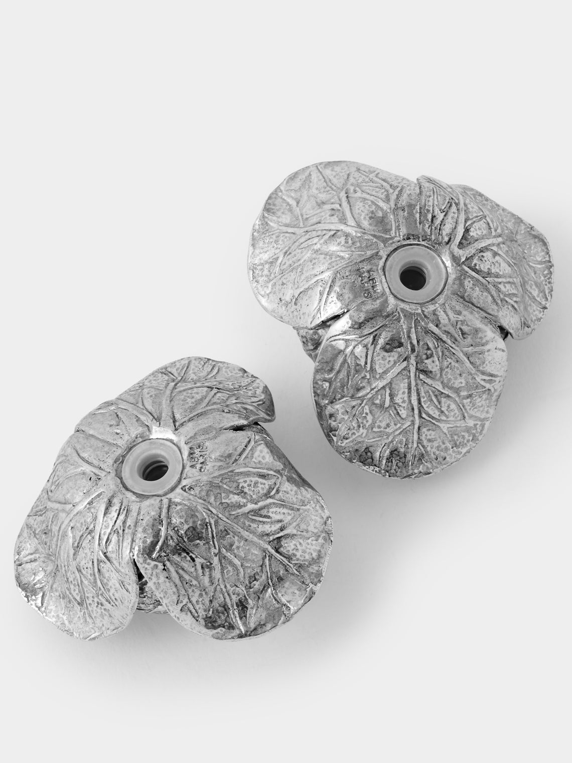 Au Bain Marie - | Set of 2 | Cabbage Pewter Salt and Pepper Shakers - Silver - ABASK