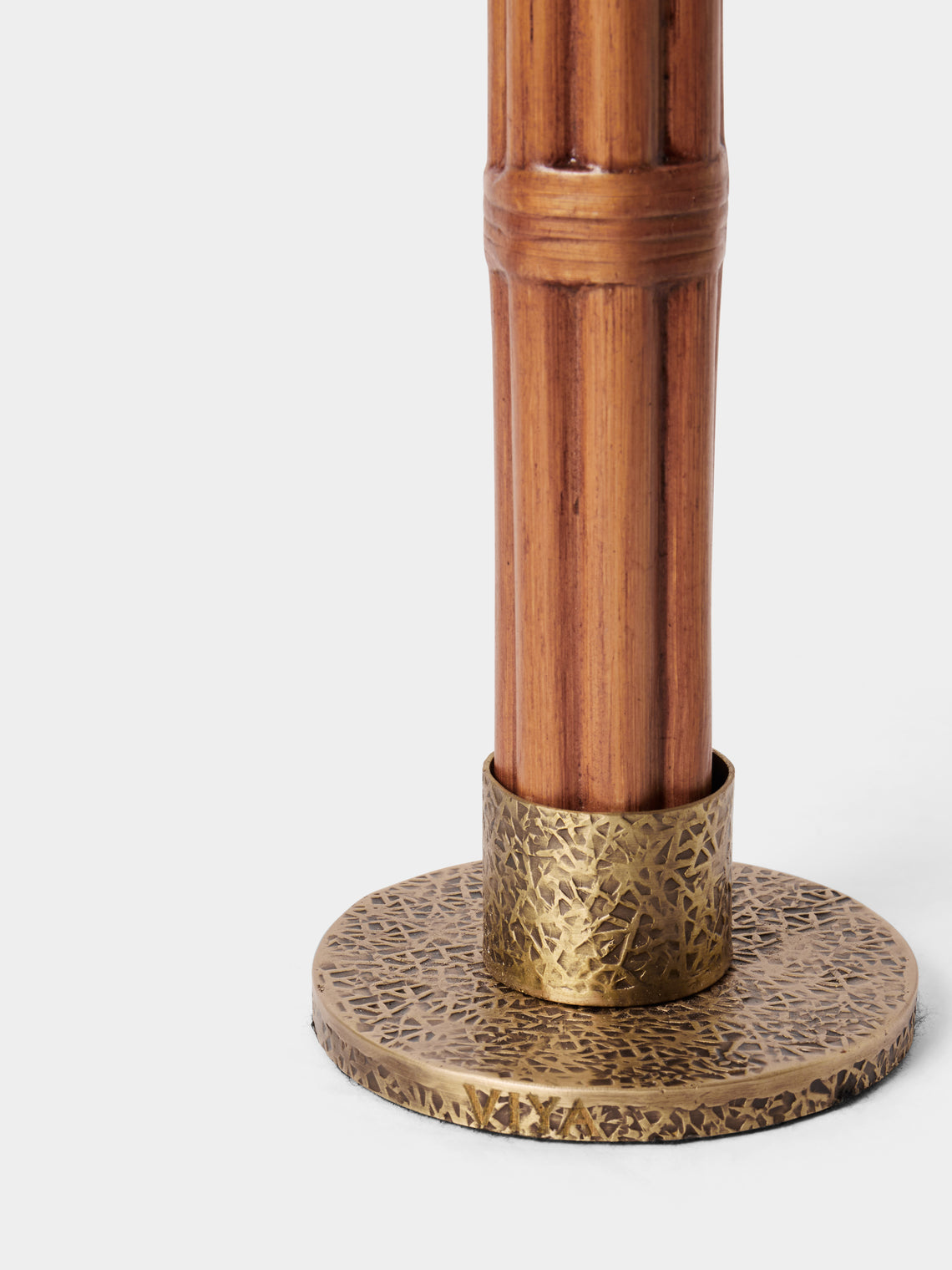 Viya - Namsai Brass Small Candle Holder - Brown - ABASK