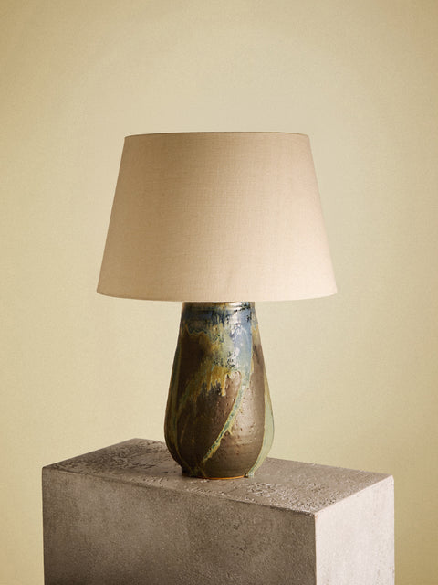 Peter Speliopoulos Projects - Hand-Glazed Stoneware Table Lamp - Blue - ABASK