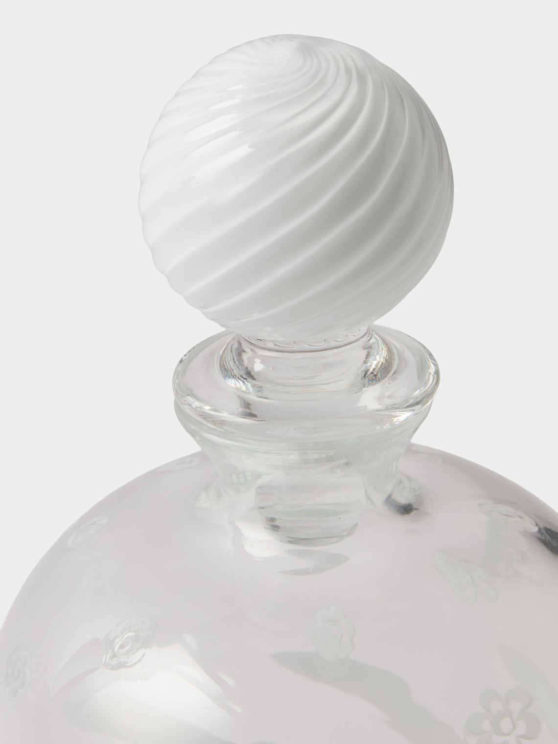 Antique and Vintage - 1980s Glass Striped Decanter - Clear - ABASK