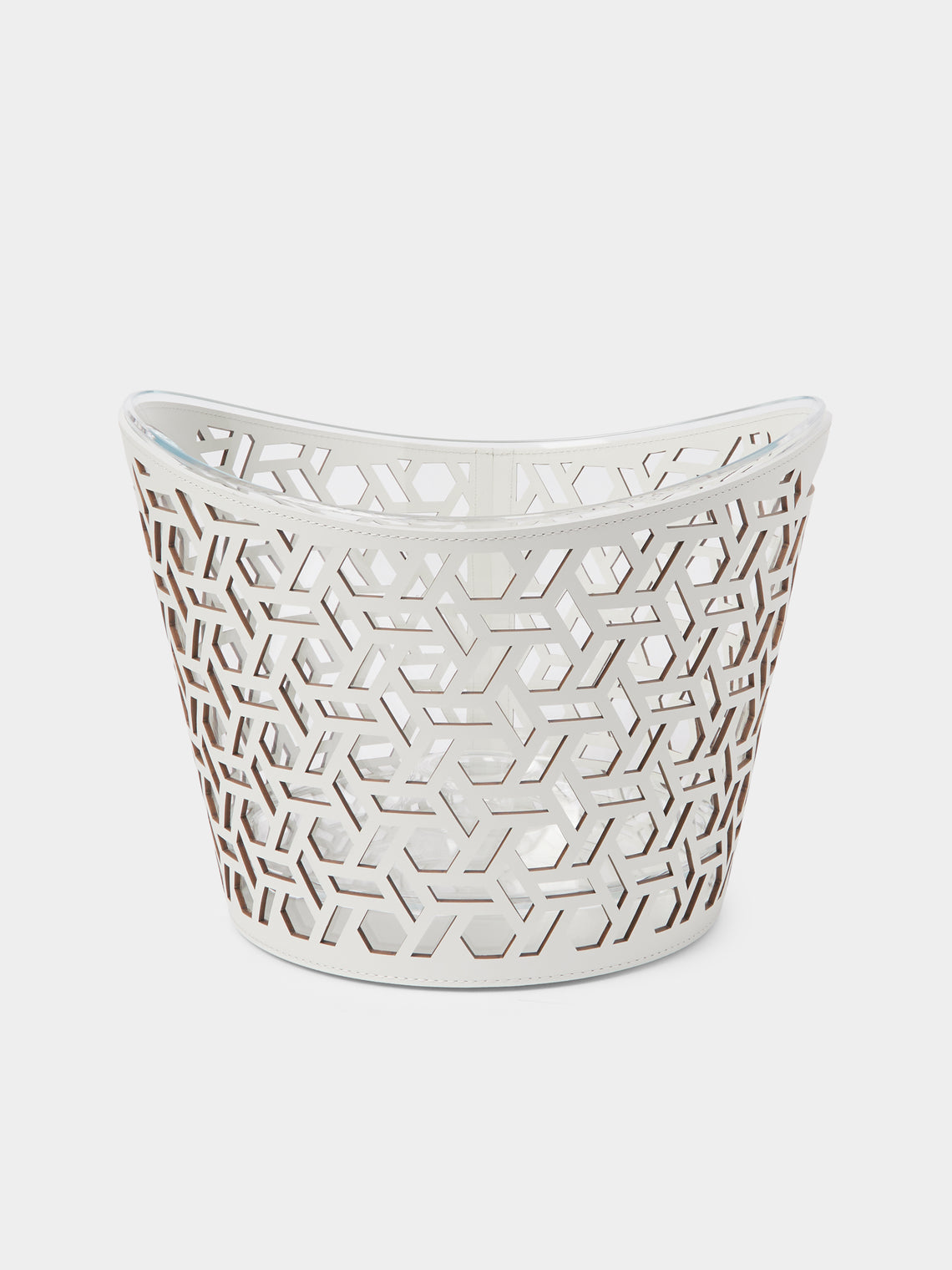 RUDI - Cortina Leather Large Champagne Bucket - White - ABASK - 