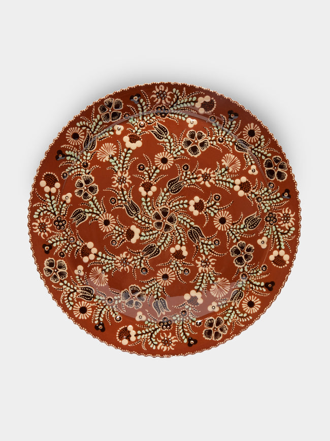 Poterie d’Évires - Flowers Hand-Painted Ceramic Serving Plate -  - ABASK - 