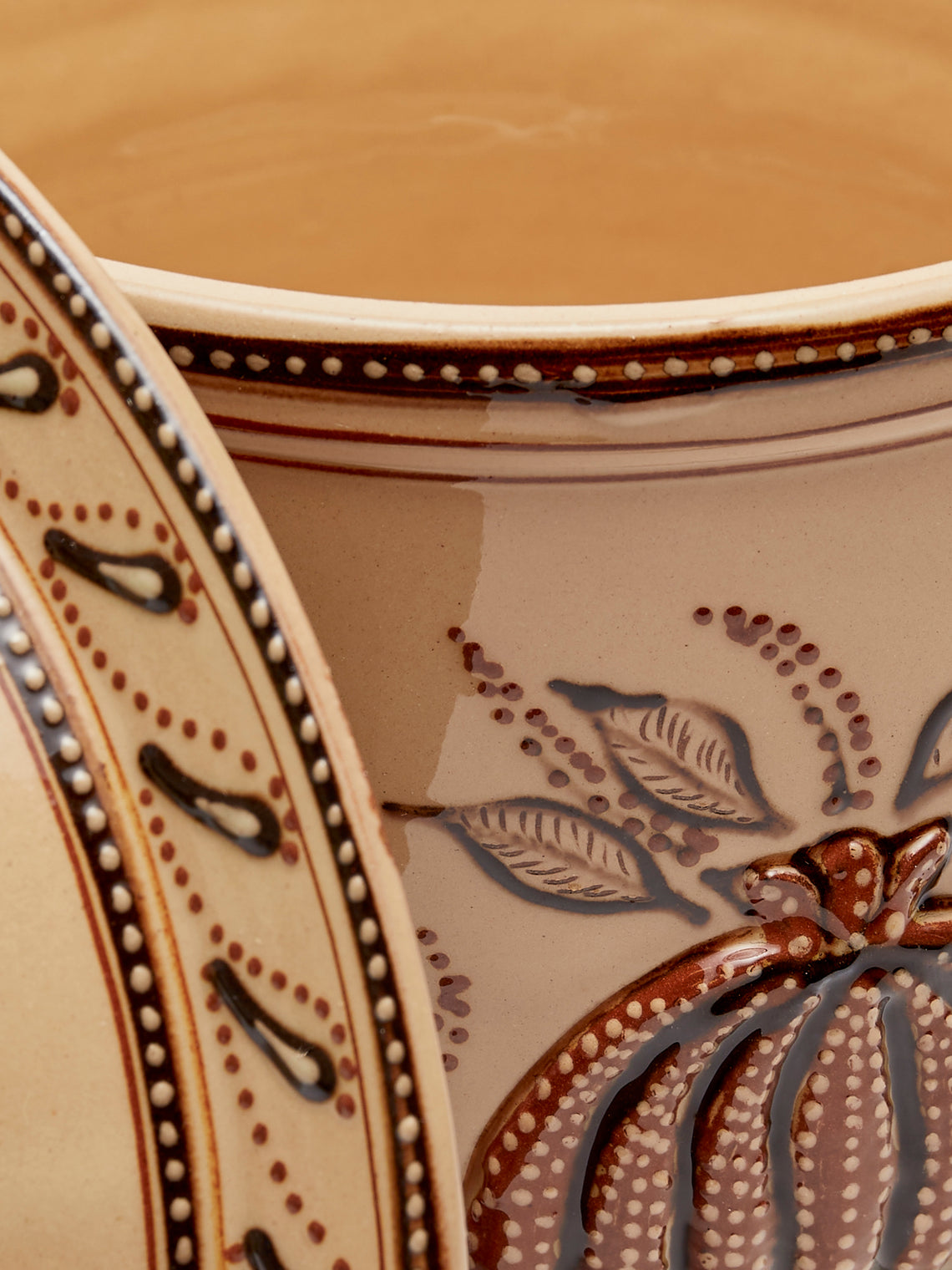 Poterie d’Évires - Flowers Hand-Painted Ceramic Giant Lidded Pot - Cream - ABASK