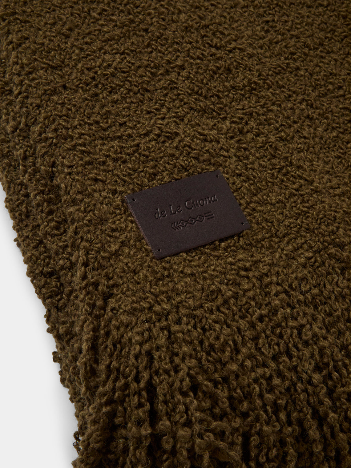 De Le Cuona - Alpaca Fringed Blanket (94.5in/2.4m) - Green - ABASK