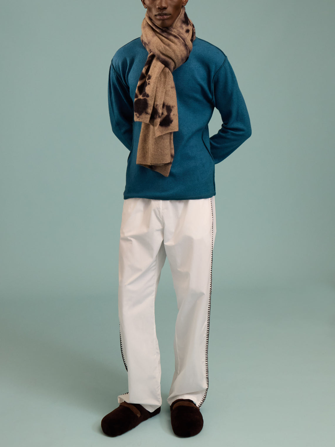 Denis Colomb - Fuzzy Brushed Cashmere Crew-Neck Sweater | Size: M - Blue - ABASK