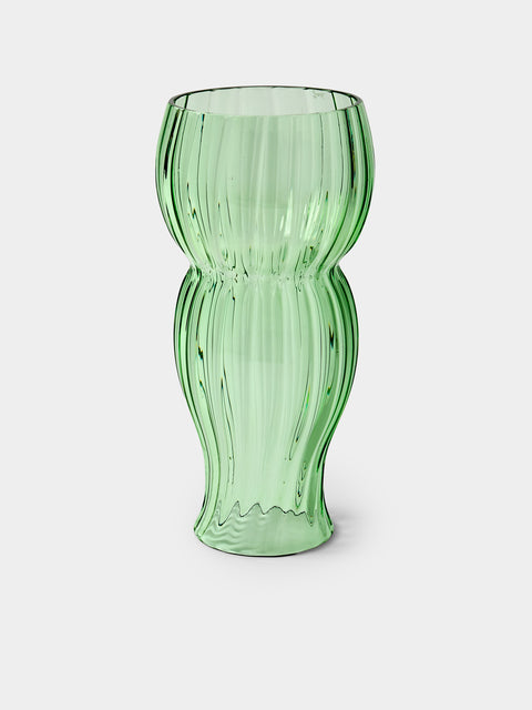 Yali Glass - Wave Hand-Blown Murano Glass Lantern - Green - ABASK - 